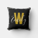 Search for gold black pillows Monogrammed