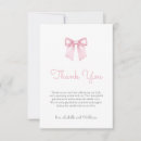 Search for pink bow thank you cards Script calligraphy