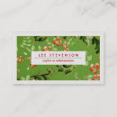 Search for red floral pattern business cards Green
