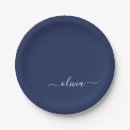 Recherche de bleu marine assiettes Monogramme