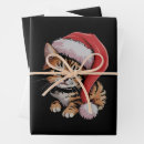 Search for kitten christmas wrapping paper Santa