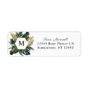 Search for tropical leaves return address labels Gold