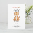 Search for wild one safari birthday invitations Tiger