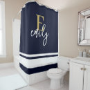 Search for navy blue gold shower curtains Feminine