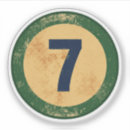Recherche de numéro 7 autocollants Vintage