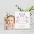 Search for purple gold butterflies invitations Watercolor