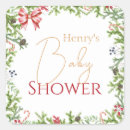 Search for pine wreath stickers Winter baby shower