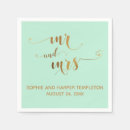 Search for mint green wedding napkins Typography