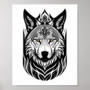 Recherche de loup tribal posters Lune