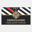 Search for firefighter retirement stickers Thin red line flag