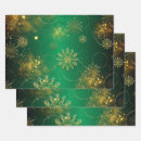 Search for green and gold christmas wrapping paper Winter wonderland