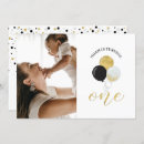 Search for black and gold 1st birthday invitations Modern