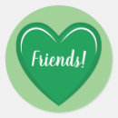 Search for friend round stickers Green