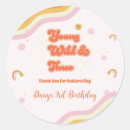 Search for retro hippie stickers Young wild and three