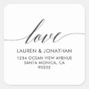 Search for love address stickers Black and white