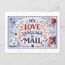 Search for languages postcards Blue