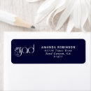Search for blue graduation return address labels Typography