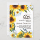Search for sunflower 50th birthday invitations Floral