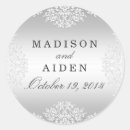 Search for glamour wedding stickers Damask
