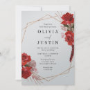 Search for red and silver wedding invitations Floral
