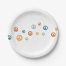 Search for peace sign paper plates Hippie