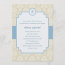 Search for blue damask christening invitations Baptism