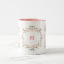 Recherche de rose fleurs tasses Monogramme