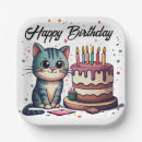 Search for cat birthday plates Cute cats