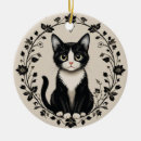 Search for black and white cat ornaments Adorable