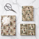 Recherche de snowman wrapping paper Vintage
