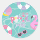 Search for girls pool party stickers Flamingo
