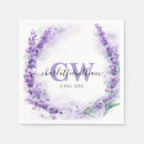 Recherche de lavender wedding napkins Monogramme