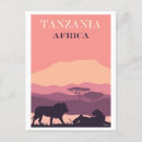 Recherche de lion cartes postales Tanzanie