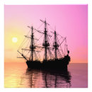Recherche de bateau pirate posters Coucher de soleil
