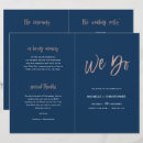 Search for rose gold and navy blue wedding programs Typography