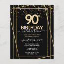Search for elegant 90th birthday invitations Black and gold