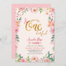Search for miss onederful invitations Elegant gold glitter script