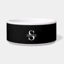 Search for monogram pet bowls Black and white