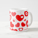 Recherche de coeurs imprimées tasses Rouge