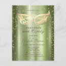 Search for green masquerade mask invitations Elegant