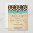 Search for turquoise rehearsal dinner invitations Vintage