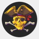 Search for gold skull stickers Pirate