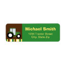 Search for green tractor return address labels Birthday