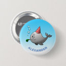 Recherche de baleine mignonne badges Dessin animé