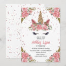 Search for floral unicorn invitations Gold