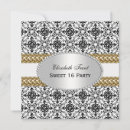 Recherche de damassé invitations Noir et blanc