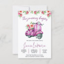 Search for the journey begins invitations Pink