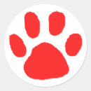 Search for red dog paw stickers Pawprint