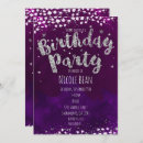 Search for purple and silver birthday invitations Watercolor