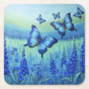 Recherche de papillons bleus dessous de verres Illustration